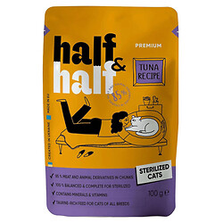 Корм для стерилизованных кошек HalfHalf Premium с тунцем пауч 100 г