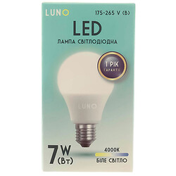 Лампа LED LUNO А55 7Вт E27 белый свет 4000K