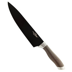Нож кухонный металлический черный 8"