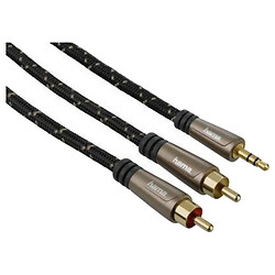 AUX кабель Hama, 3,5 мм., 2RCA, 1.5 м., Чорний