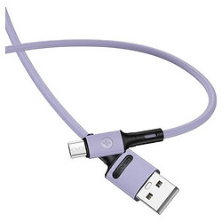USB кабель Usams US-SJ435, MicroUSB, 1.0 м., Фіолетовий