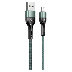 USB кабель Usams US-SJ450, MicroUSB, 1.0 м., Зелений