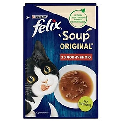 Корм для кошек Felix Суп с говядиной пауч 48 г