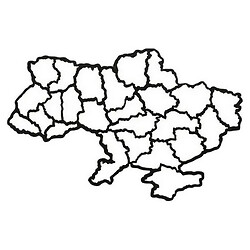 Панно настінне декоративне дерев'яне Силует карти України 50х40 см