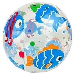 Пляжный мяч надувной GipGo прозрачный с рисунком 40 см