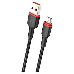 USB кабель WUW X203, MicroUSB, 1.0 м., Чорний