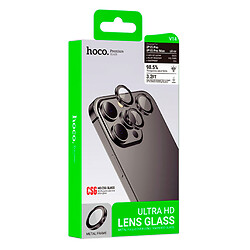 Захисне скло камери Apple iPhone 15 Pro / iPhone 15 Pro Max, Hoco, 3D, Срібний