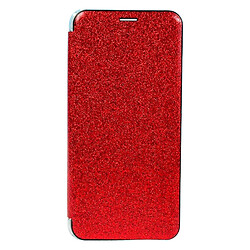 Чехол (книжка) Huawei Honor X7a, Glitter Separate Camera, Красный