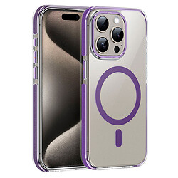 Чохол (накладка) Apple iPhone 15, Hoco AS6 Transparent, MagSafe, Фіолетовий