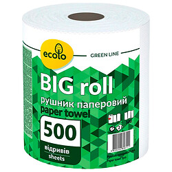 Полотенце бумажное Ecolo Big двухслойное 500 отрывов 1 рулон