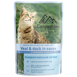 Корм для кішок Carpathian Pet Food Телятина з качечкою 100 г