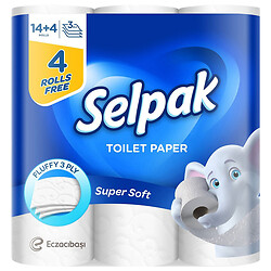 Набор бумаги туалетной SELPAK белый 3 слоя 4+14 шт/уп