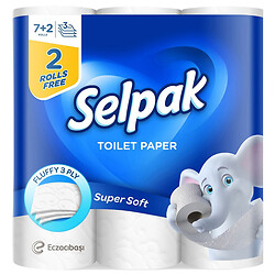 Набір паперу туалетного SELPAK білий 3 шари 2+7 шт/уп