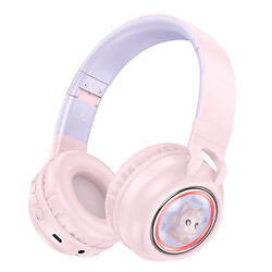 Bluetooth-гарнитура Hoco W50 Cute, Стерео, Розовый