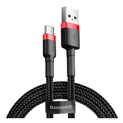 USB кабель Baseus CATKLF-E91 Cafule, Type-C, 1.0 м., Чорний