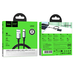 USB кабель Hoco US10, Type-C, 0.5 м., Чорний - № 9