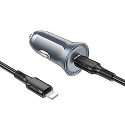 АЗУ Borofone BZ26 Searcher Apple iPhone SE 2022 / iPhone 14 Pro Max / iPhone 14 Plus / iPhone 14 Pro / iPhone 14 / iPhone 13 Pro / iPhone 13 Mini / iPhone 13 / iPhone 13 Pro Max / iPhone 12 Mini / iPhone 12 Pro Max, Lightning, З кабелем, Сірий - № 2