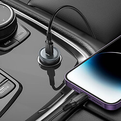 АЗУ Borofone BZ26 Searcher Apple iPhone SE 2022 / iPhone 14 Pro Max / iPhone 14 Plus / iPhone 14 Pro / iPhone 14 / iPhone 13 Pro / iPhone 13 Mini / iPhone 13 / iPhone 13 Pro Max / iPhone 12 Mini / iPhone 12 Pro Max, Lightning, З кабелем, Сірий - № 3