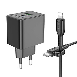 СЗУ Borofone BAS14A Erudite Apple iPhone SE 2022 / iPhone 14 Pro Max / iPhone 14 Plus / iPhone 14 Pro / iPhone 14 / iPhone 13 Pro / iPhone 13 Mini / iPhone 13 / iPhone 13 Pro Max / iPhone 12 Mini / iPhone 12 Pro Max, Lightning, З кабелем, Чорний - № 4