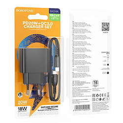 СЗУ Borofone BAS14A Erudite Apple iPhone SE 2022 / iPhone 14 Pro Max / iPhone 14 Plus / iPhone 14 Pro / iPhone 14 / iPhone 13 Pro / iPhone 13 Mini / iPhone 13 / iPhone 13 Pro Max / iPhone 12 Mini / iPhone 12 Pro Max, Lightning, З кабелем, Чорний - № 9