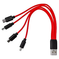 USB кабель Soshine, MicroUSB, 0.2 м., Червоний