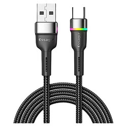 USB кабель Essager Colorful EXCT-XCDA01, Type-C, 2.0 м., Чорний