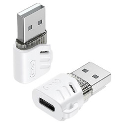 Адаптер XO NB256D, Type-C, USB, Білий