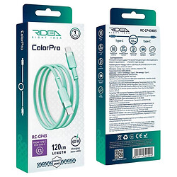 USB кабель Ridea RC-CP43 ColorPro, Type-C, 1.2 м., Зеленый - № 2
