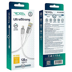 USB кабель Ridea RC-US42 UltraStrong Apple iPhone SE 2022 / iPhone 14 Pro Max / iPhone 14 Plus / iPhone 14 Pro / iPhone 14 / iPhone 13 Pro / iPhone 13 Mini / iPhone 13 / iPhone 13 Pro Max / iPhone 12 Mini / iPhone 12 Pro Max, Lightning, 1.2 м., Черный
