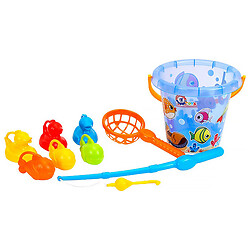 Набор игрушек пластиковый ТехноК Рыбалка: ведро, удочка, рыбки