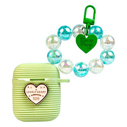 Чохол (накладка) Apple AirPods / AirPods 2, Silicone Lovely Heart, Зелений