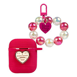 Чехол (накладка) Apple AirPods / AirPods 2, Silicone Lovely Heart, Красный