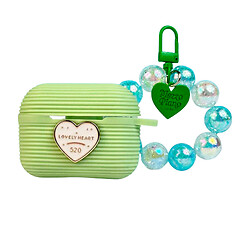 Чохол (накладка) Apple AirPods 3 / AirPods 4 mini, Silicone Lovely Heart, Зелений