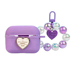 Чехол (накладка) Apple AirPods 3 / AirPods 4 mini, Silicone Lovely Heart, Фиолетовый