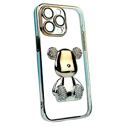 Чохол (накладка) Apple iPhone 13, Bear Gradient Diamond, Золотий