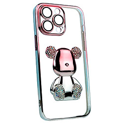 Чохол (накладка) Apple iPhone 13, Bear Gradient Diamond, Рожевий