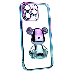 Чохол (накладка) Apple iPhone 14, Bear Gradient Diamond, Синій