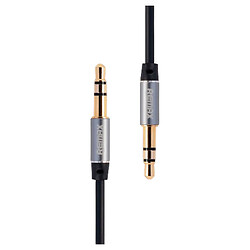 AUX кабель Remax RL-L100, 3,5 мм., 1.0 м., Чорний