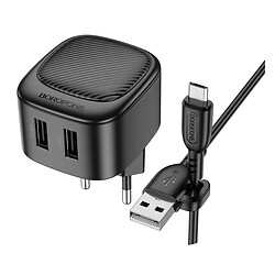 СЗУ Borofone BAS21A Special, MicroUSB, З кабелем, Чорний