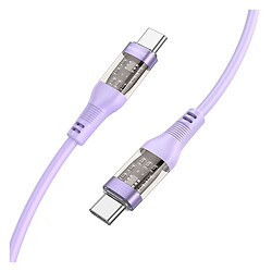 USB кабель Borofone BU37 Transparent Exploration, Type-C, 1.2 м., Фиолетовый