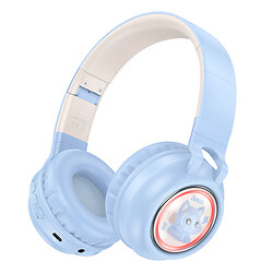 Bluetooth-гарнітура Hoco W50 Cute Fun, Стерео, High quality, Блакитний