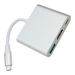 USB Hub 3in1, 0.3 м., Білий