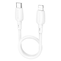 USB кабель Borofone BX93 Super Power Apple iPhone SE 2022 / iPhone 14 Pro Max / iPhone 14 Plus / iPhone 14 Pro / iPhone 14 / iPhone 13 Pro / iPhone 13 Mini / iPhone 13 / iPhone 13 Pro Max / iPhone 12 Mini / iPhone 12 Pro Max, Lightning, 0.25 м., Белый