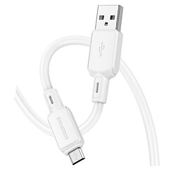 USB кабель Borofone BX94 Crystal, MicroUSB, 1.0 м., Білий