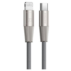 USB кабель Remax RC-C107 Infinity Apple iPhone SE 2022 / iPhone 14 Pro Max / iPhone 14 Plus / iPhone 14 Pro / iPhone 14 / iPhone 13 Pro / iPhone 13 Mini / iPhone 13 / iPhone 13 Pro Max / iPhone 12 Mini / iPhone 12 Pro Max, Lightning, 1.2 м., Сірий