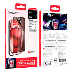 Защитное стекло Apple iPhone 15 / iPhone 15 Pro, Hoco, 3D, Черный