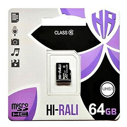 Карта пам'яті Hi-Rali MicroSDHC UHS-1, 64 Гб., Чорний