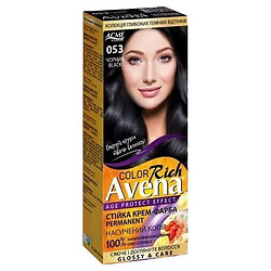 Крем-фарба для волосся стійка Avena Rich Color Чорний 053