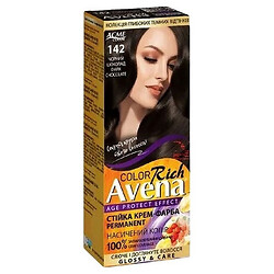 Крем-фарба для волосся стійка Avena Rich Color Чорний шоколад 142
