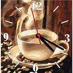 Годинник-картина за номерами "Ароматна кава", 30х30 см